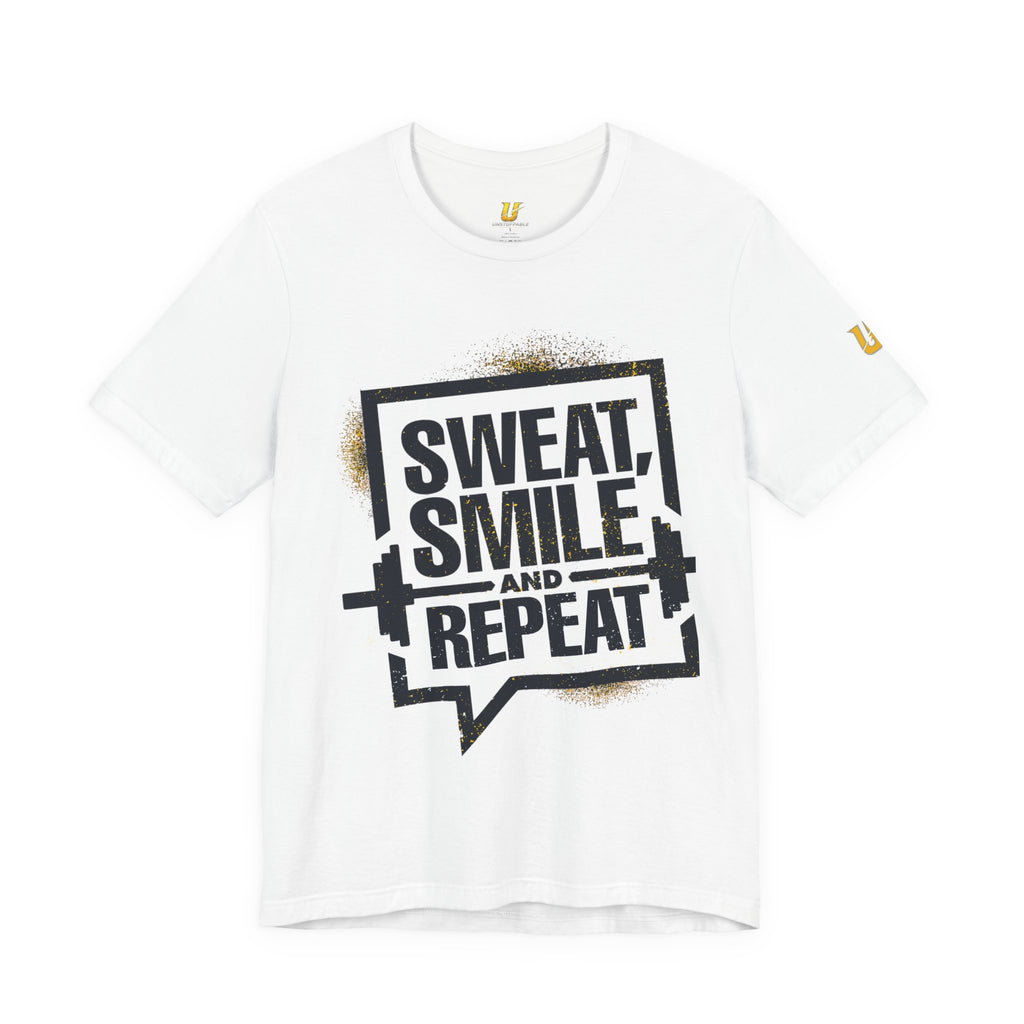 Sweat, Smile and Repeat Tee — Motivational Workout T‑Shirt