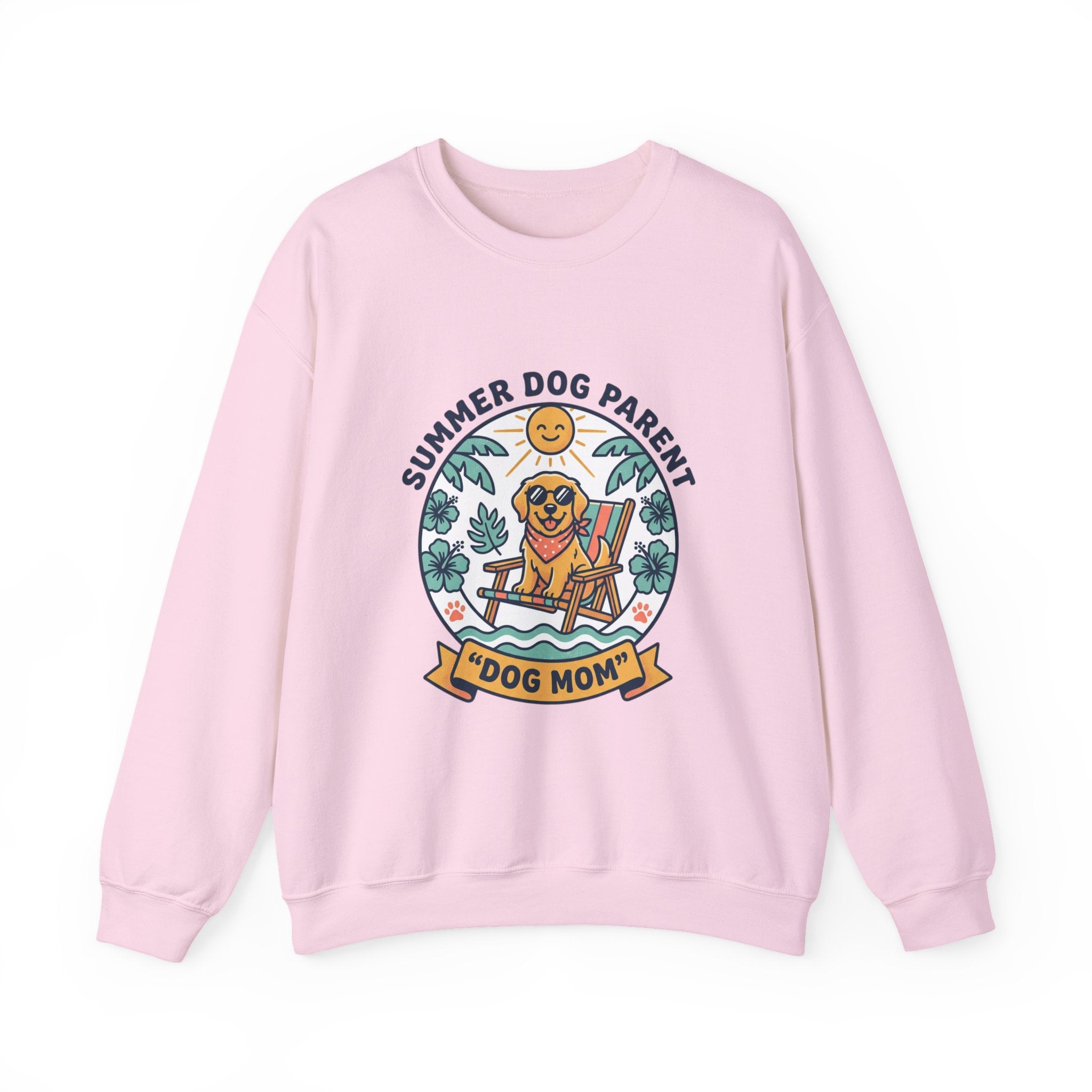 Dog Mom Sweatshirt - "Summer Dog Parent" Cute Beach Pup Crewneck