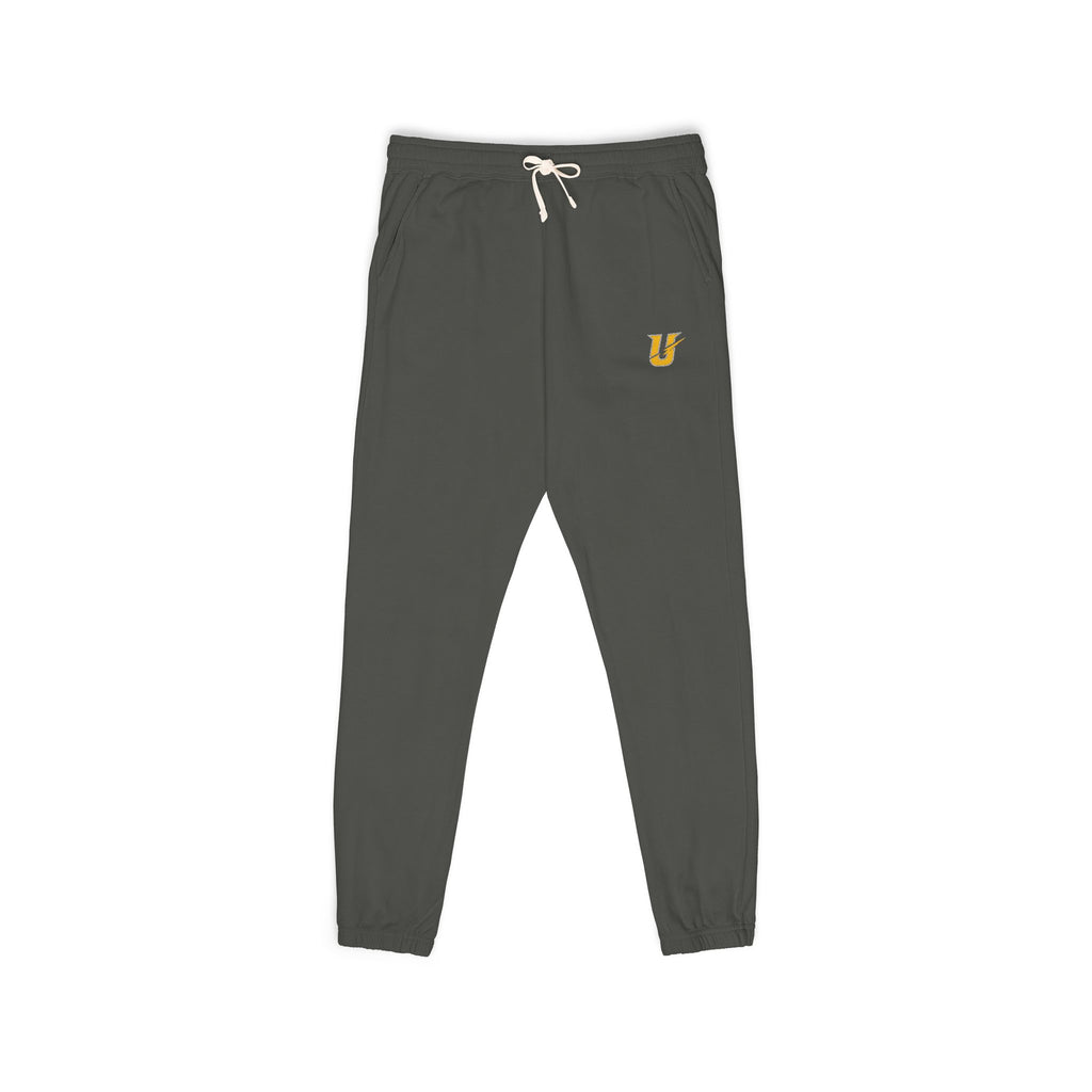 Embroidered Compass Logo Sweatpants — Garment-Dyed Fleece Joggers
