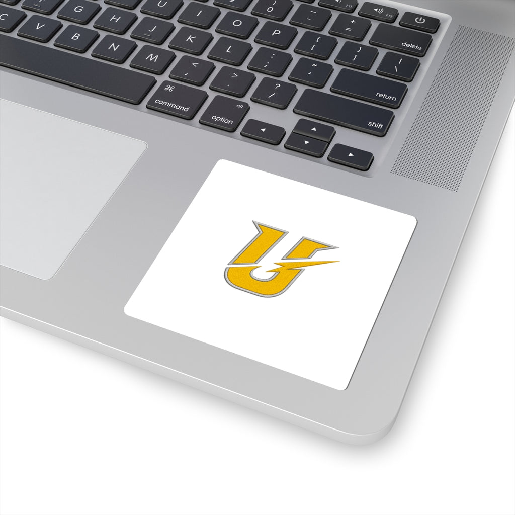 Gold Lightning U Sticker — Sports Team Logo Kiss-Cut Vinyl Sticker