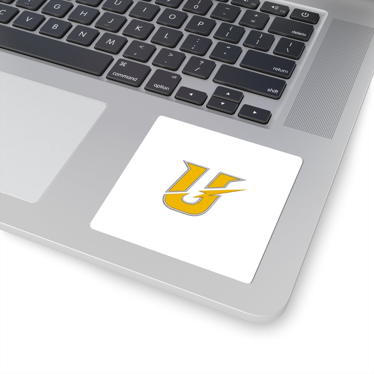 Gold Lightning U Sticker — Sports Team Logo Kiss-Cut Vinyl Sticker