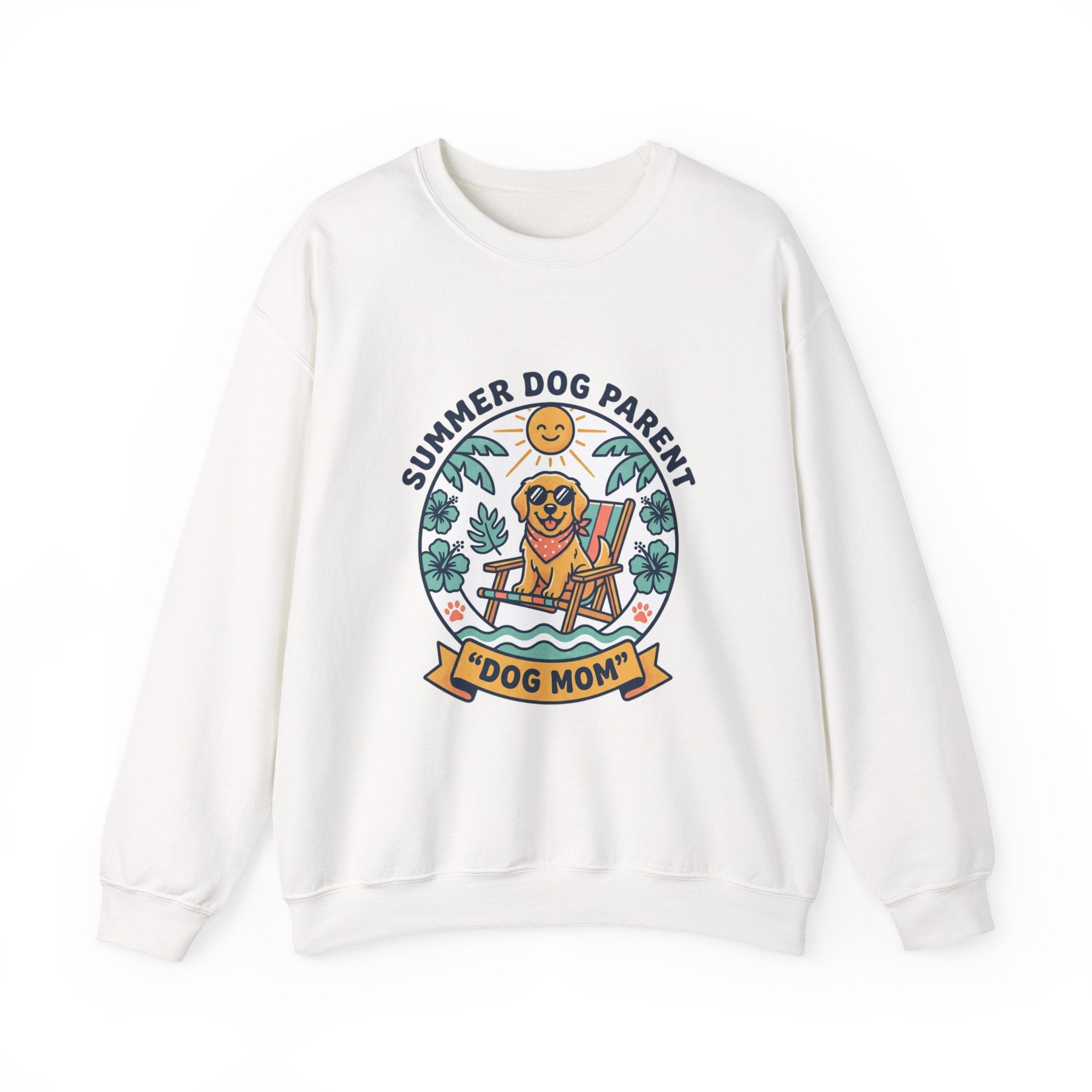 Dog Mom Sweatshirt - "Summer Dog Parent" Cute Beach Pup Crewneck