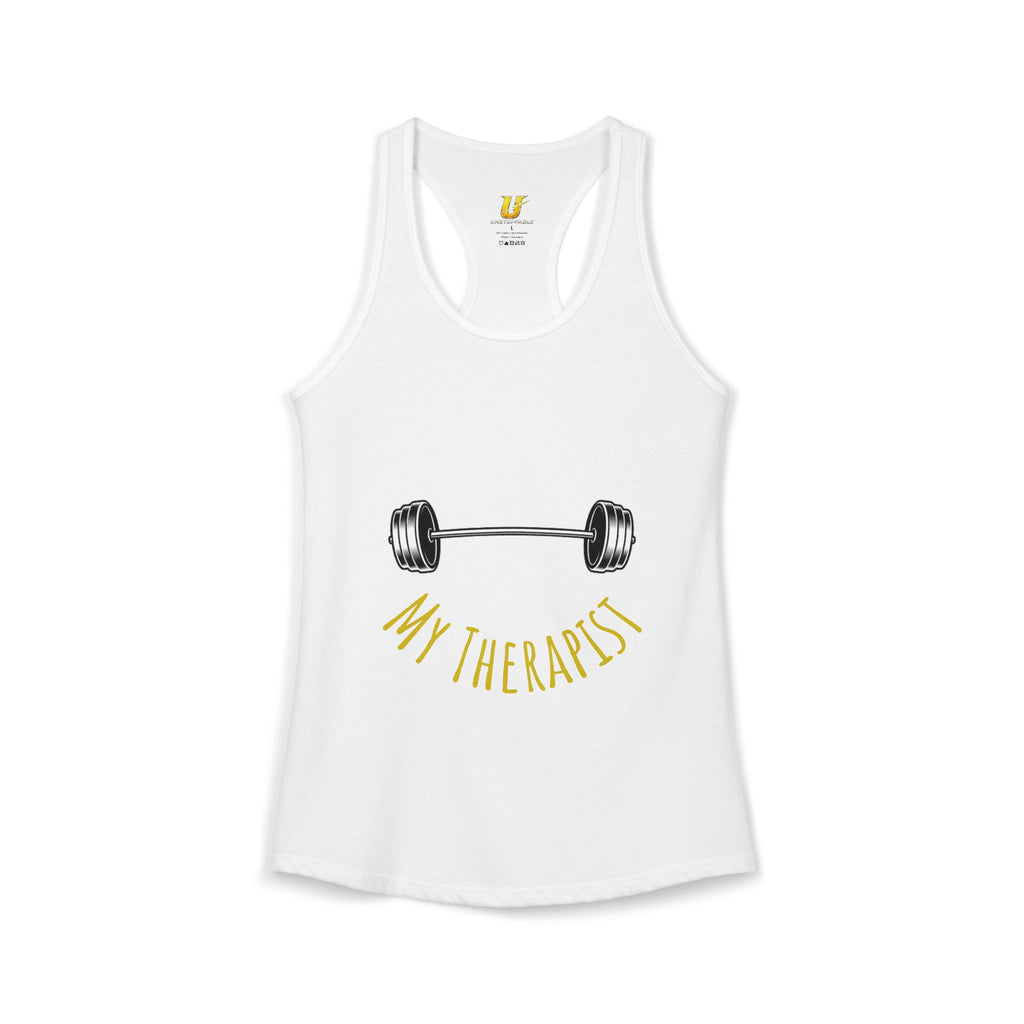 My Therapist Is a Barbell Women's Racerback Gym Tank