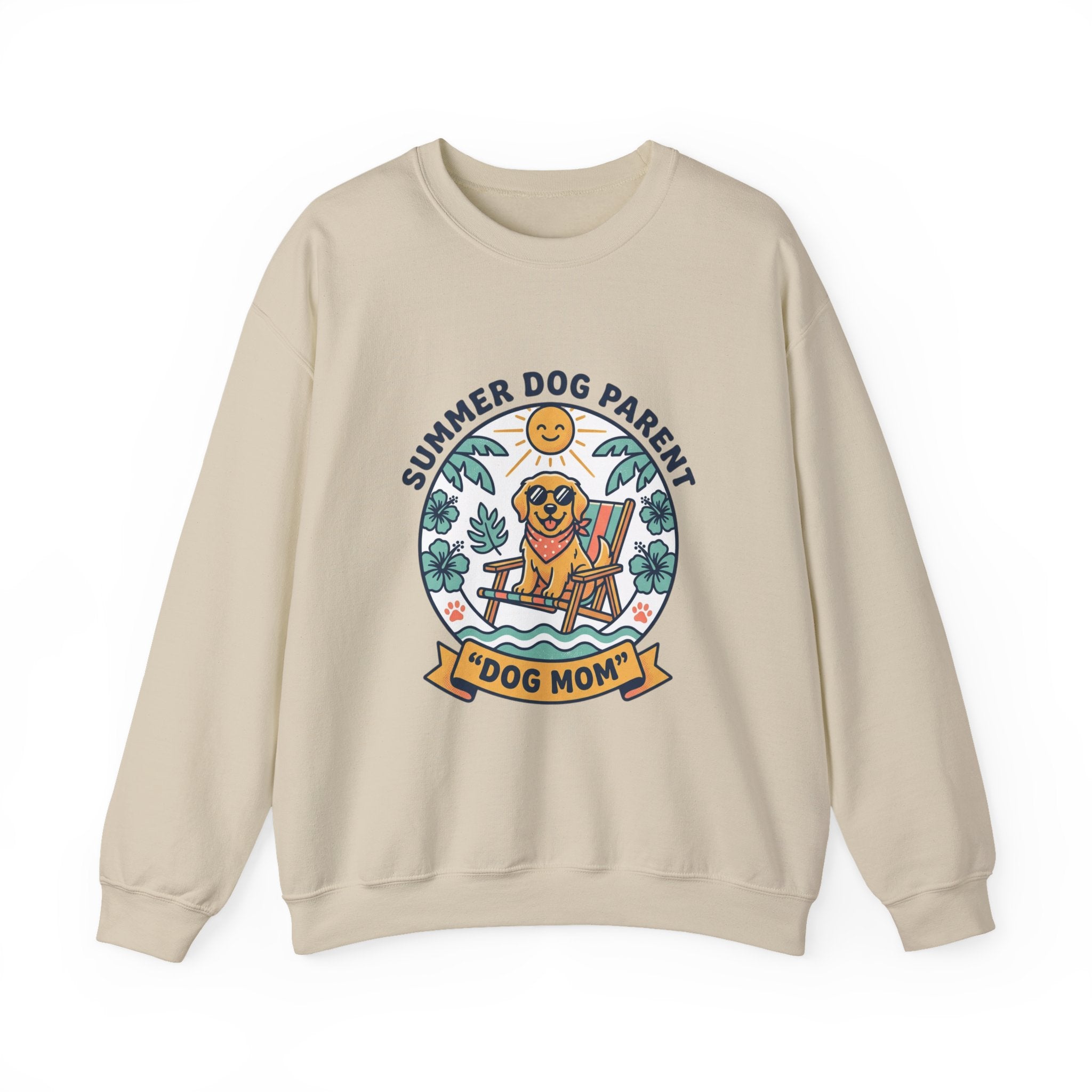 Dog Mom Sweatshirt - "Summer Dog Parent" Cute Beach Pup Crewneck