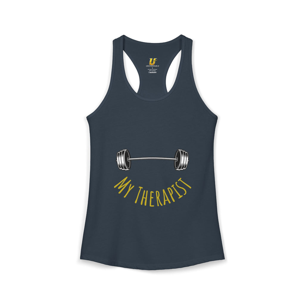My Therapist Is a Barbell Women's Racerback Gym Tank