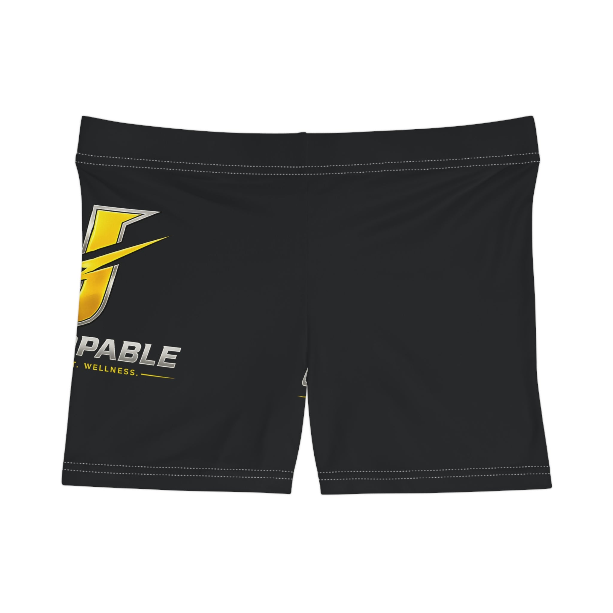 Unstoppable Logo Women's Fitness Shorts – Black Athletic AOP
