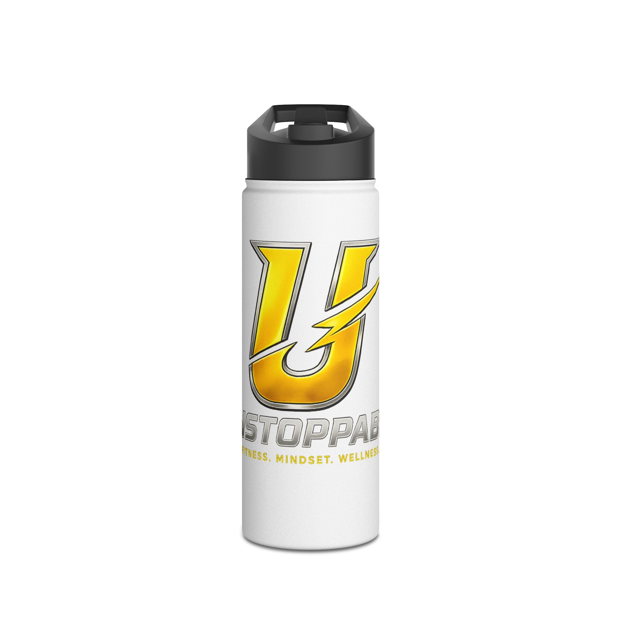 Unstoppable Yellow Lightning Stainless Steel Water Bottle — Motivational Sports Bottle