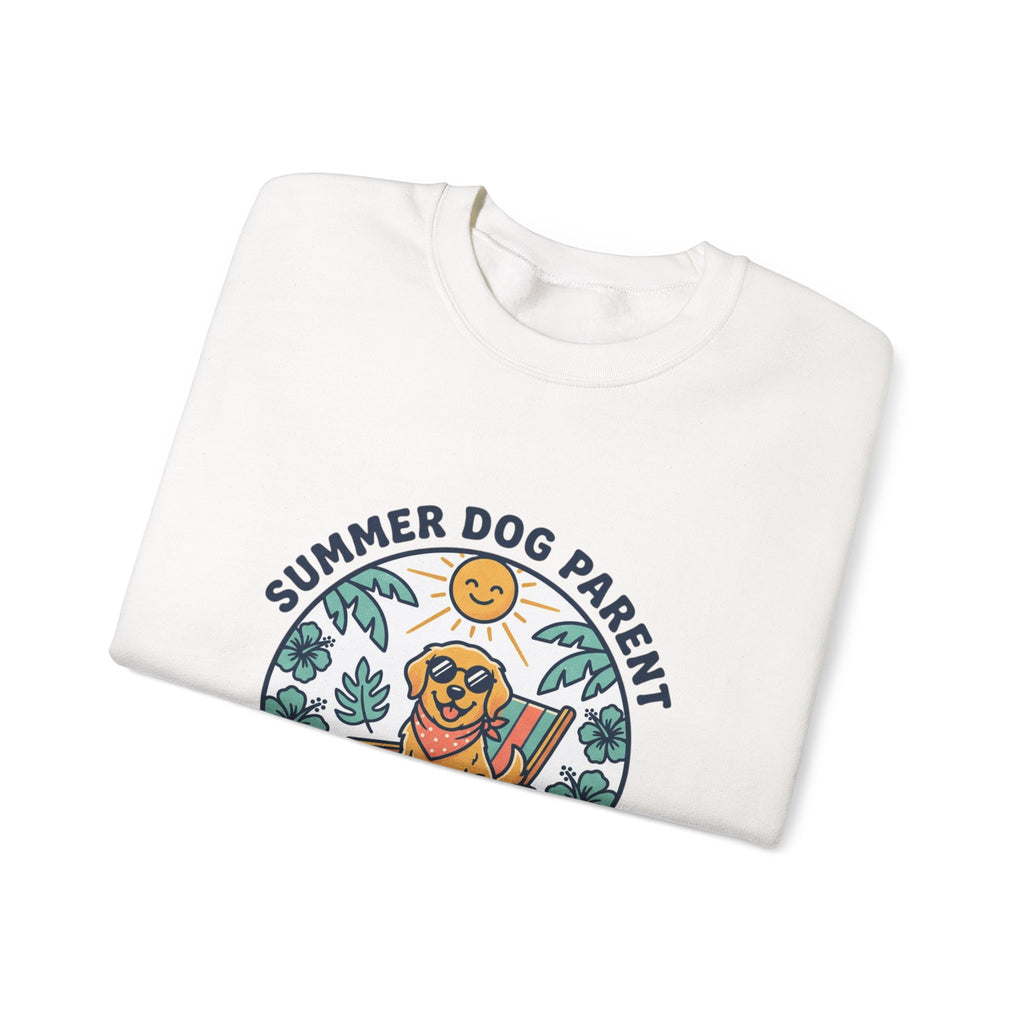 Dog Mom Sweatshirt - "Summer Dog Parent" Cute Beach Pup Crewneck
