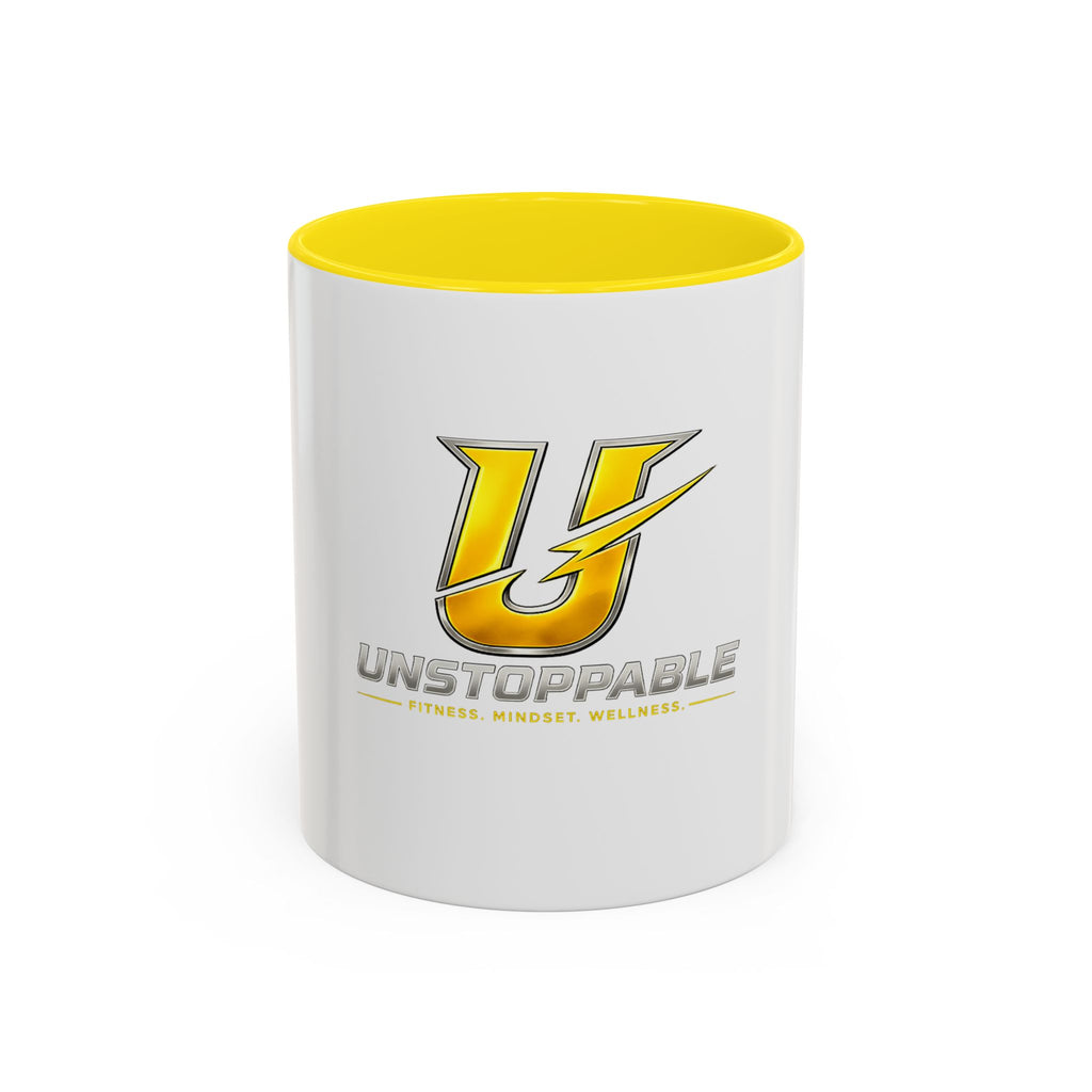 Unstoppable U Logo Accent Coffee Mug — Motivational 11/15oz Tea & Coffee Cup