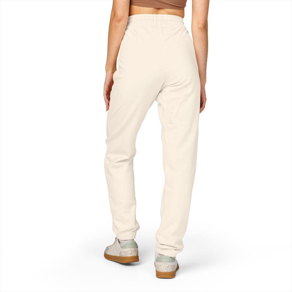Embroidered Compass Logo Sweatpants — Garment-Dyed Fleece Joggers