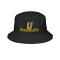 Unstoppable Embroidered Bucket Hat — Gold Script Logo