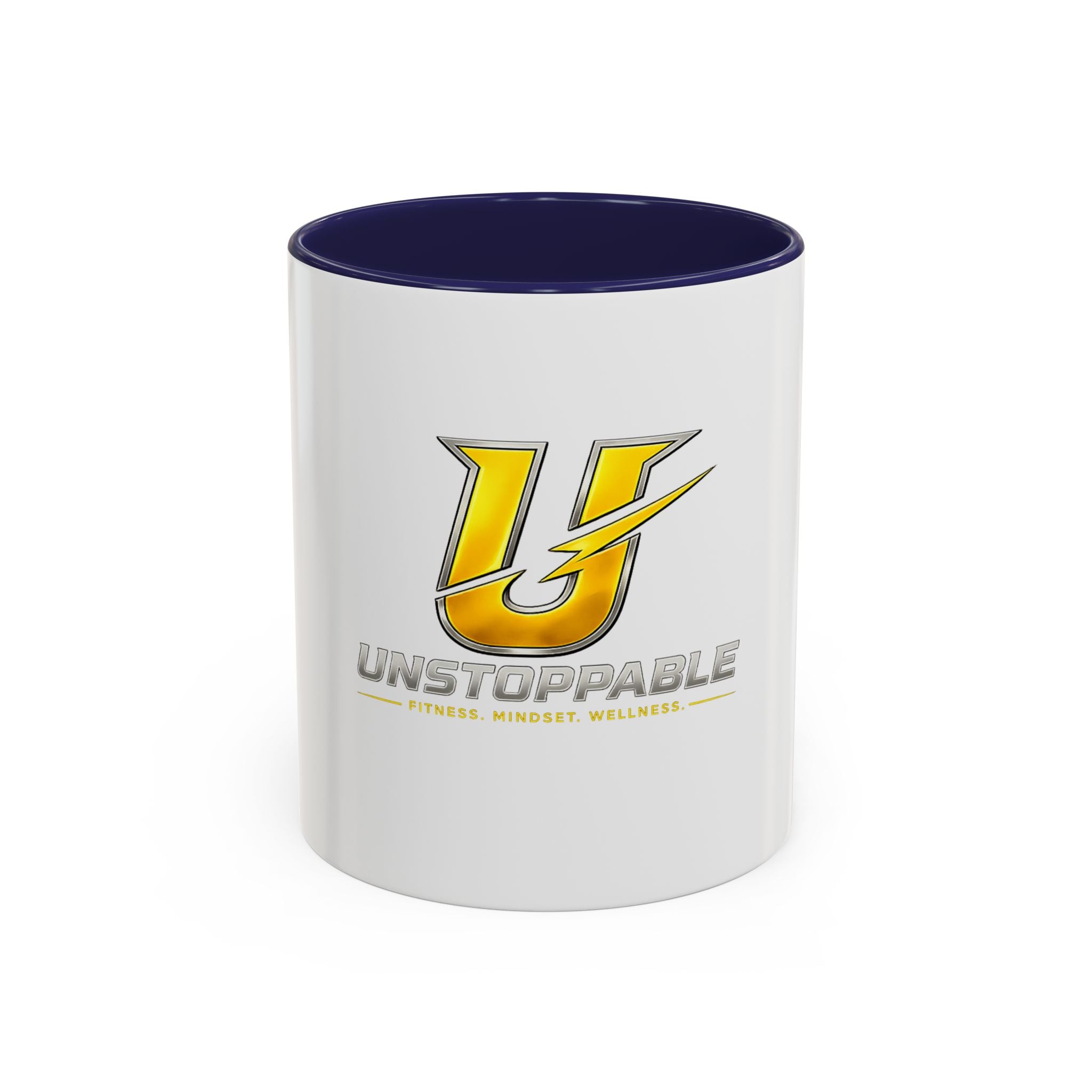 Unstoppable U Logo Accent Coffee Mug — Motivational 11/15oz Tea & Coffee Cup