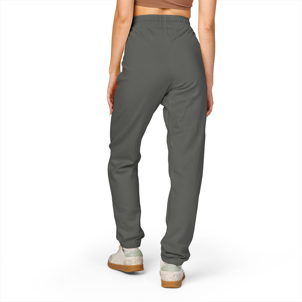 Embroidered Compass Logo Sweatpants — Garment-Dyed Fleece Joggers