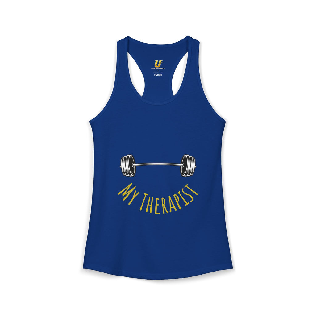 My Therapist Is a Barbell Women's Racerback Gym Tank