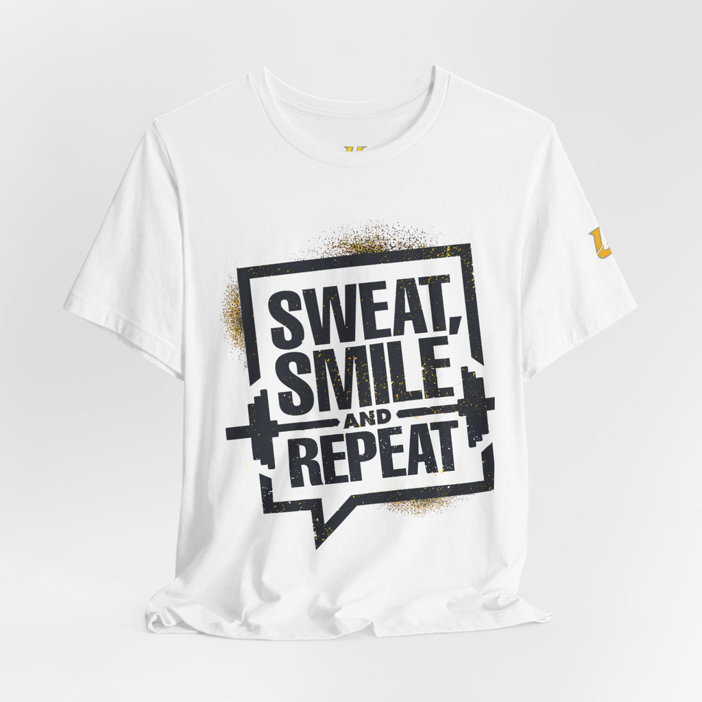 Sweat, Smile and Repeat Tee — Motivational Workout T‑Shirt