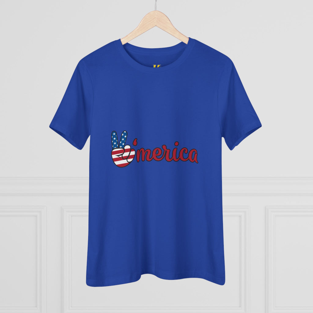 'Merica Peace Sign Tee — Women's Patriotic 4th of July Shirt