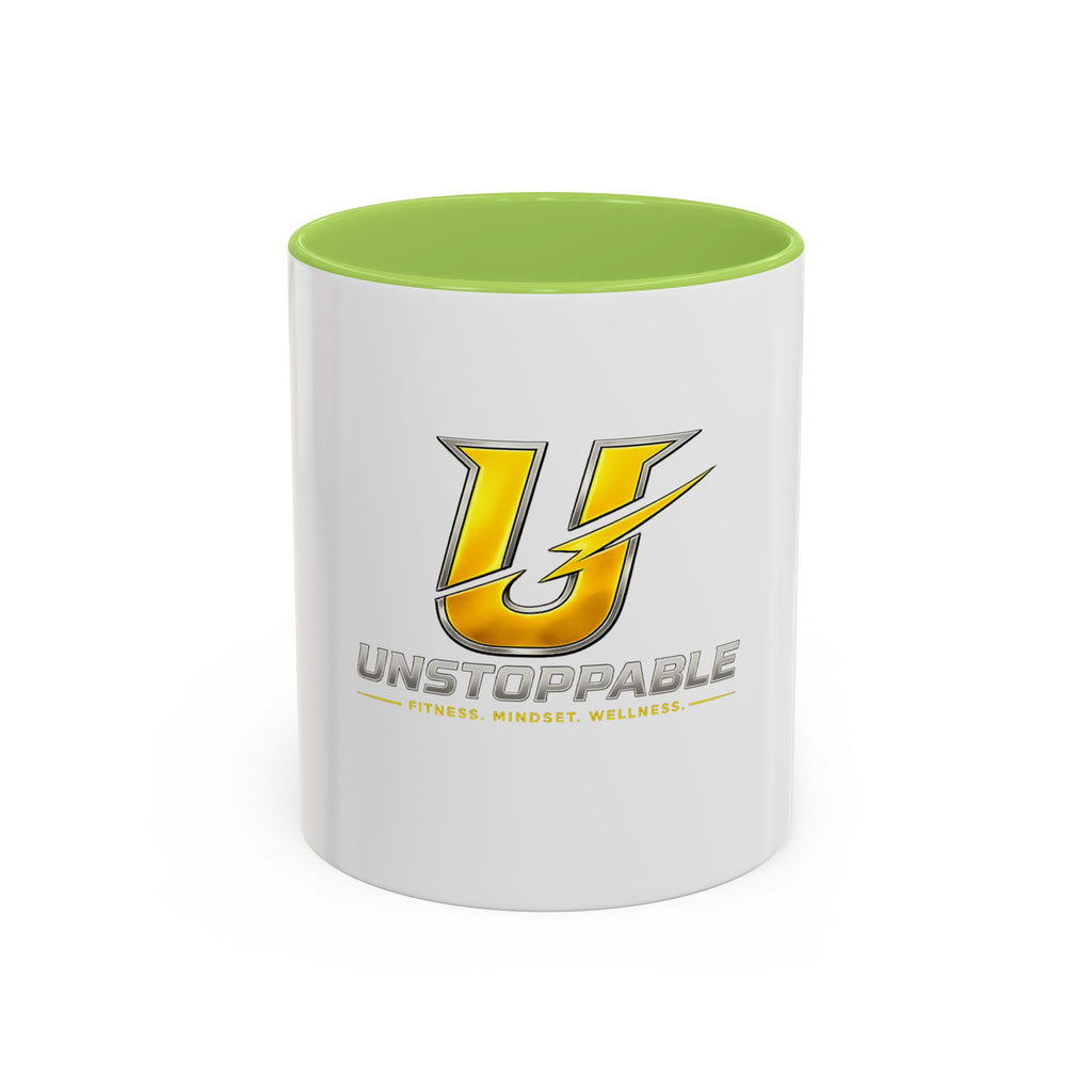 Unstoppable U Logo Accent Coffee Mug — Motivational 11/15oz Tea & Coffee Cup
