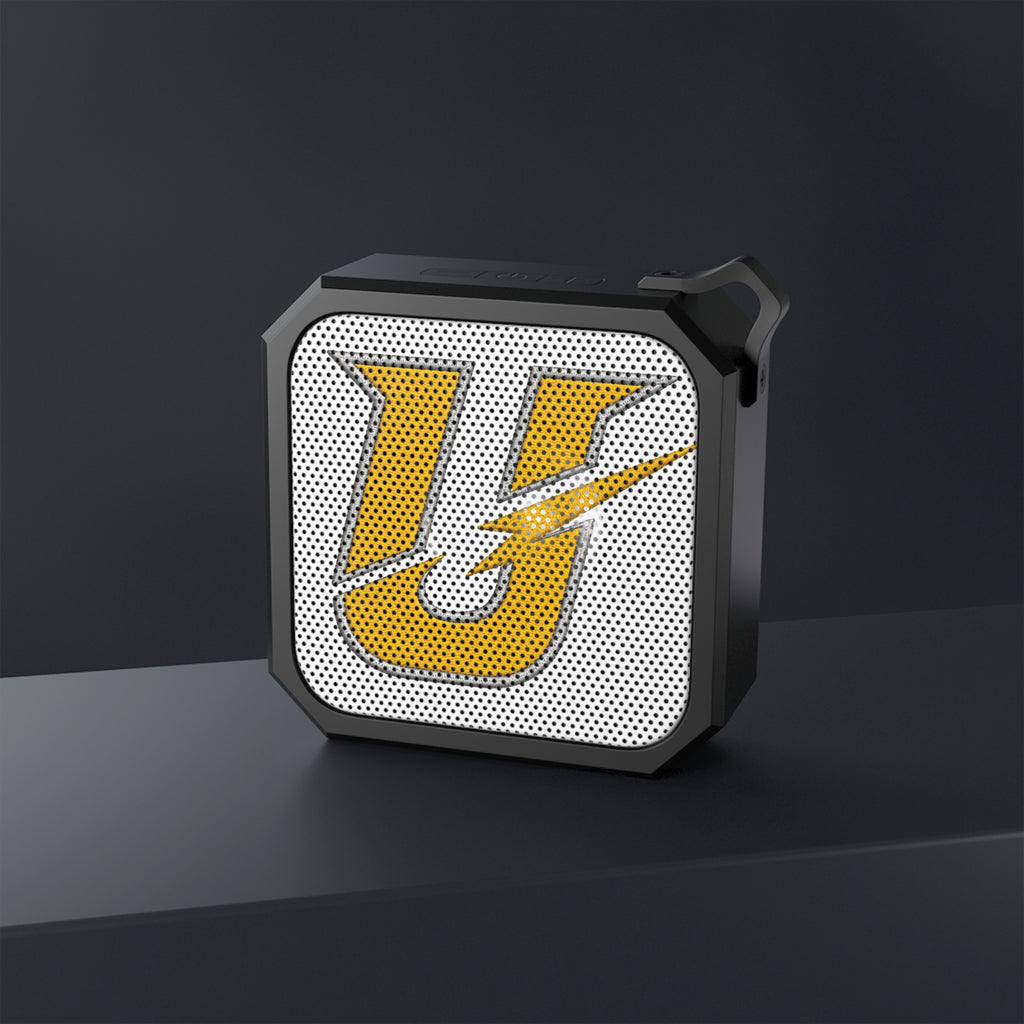 Portable Bluetooth Speaker — Yellow Lightning 'U' Logo Outdoor Speaker