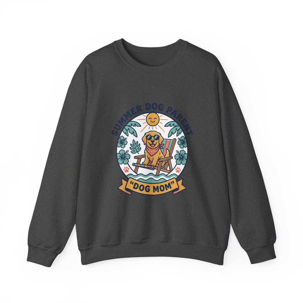 Dog Mom Sweatshirt - "Summer Dog Parent" Cute Beach Pup Crewneck