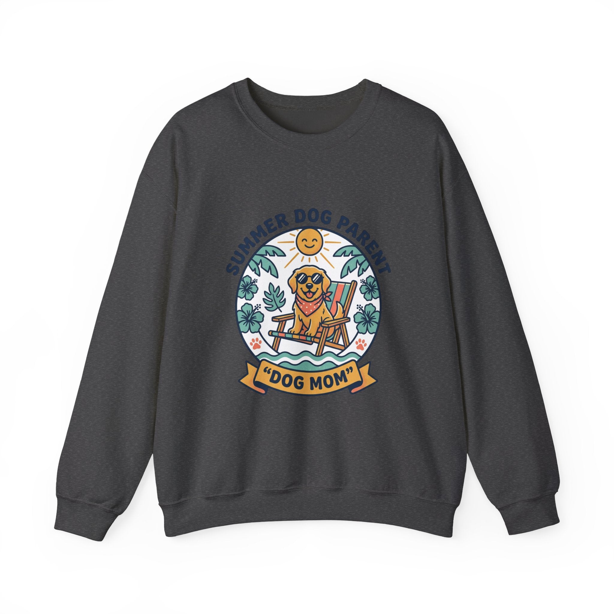 Dog Mom Sweatshirt - "Summer Dog Parent" Cute Beach Pup Crewneck