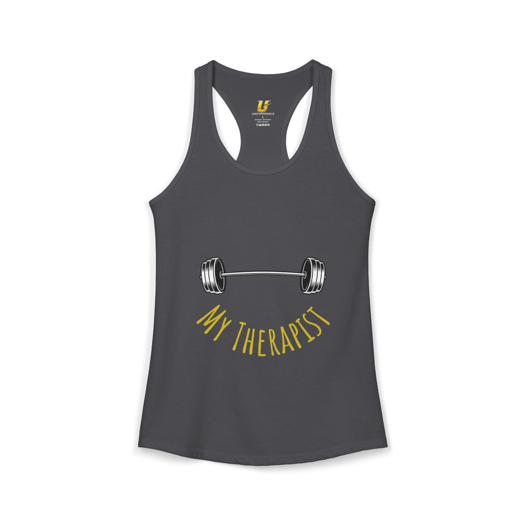 My Therapist Is a Barbell Women's Racerback Gym Tank