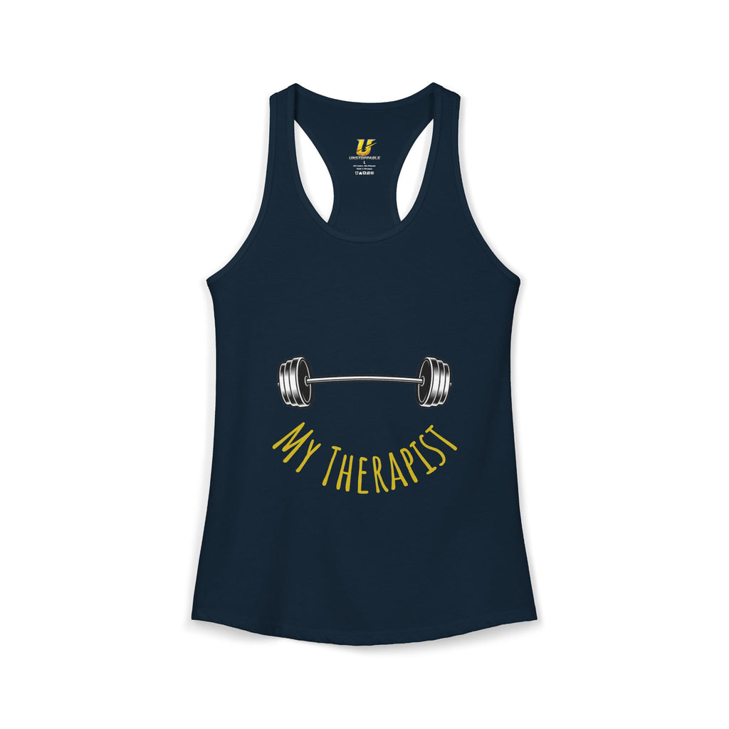 My Therapist Is a Barbell Women's Racerback Gym Tank
