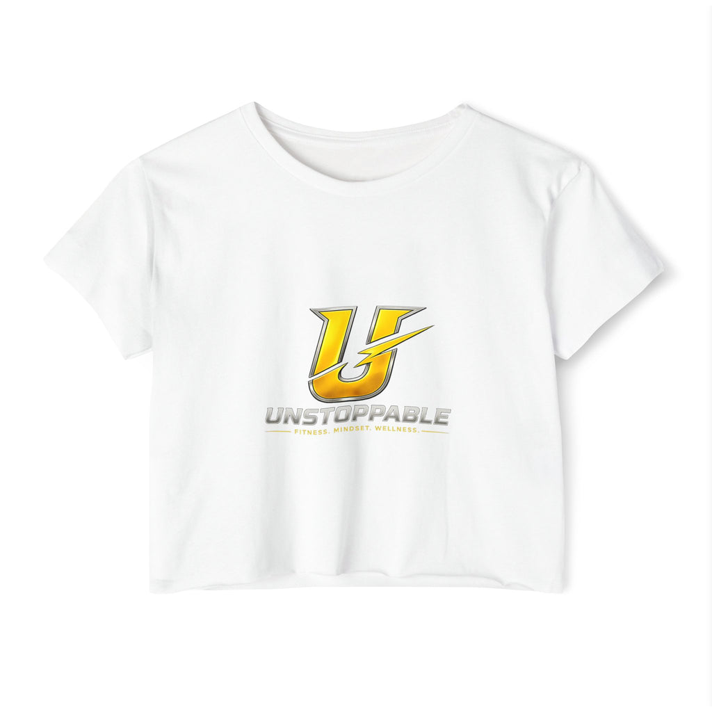 Unstoppable Logo Crop Top — Women's workout Graphic Tee