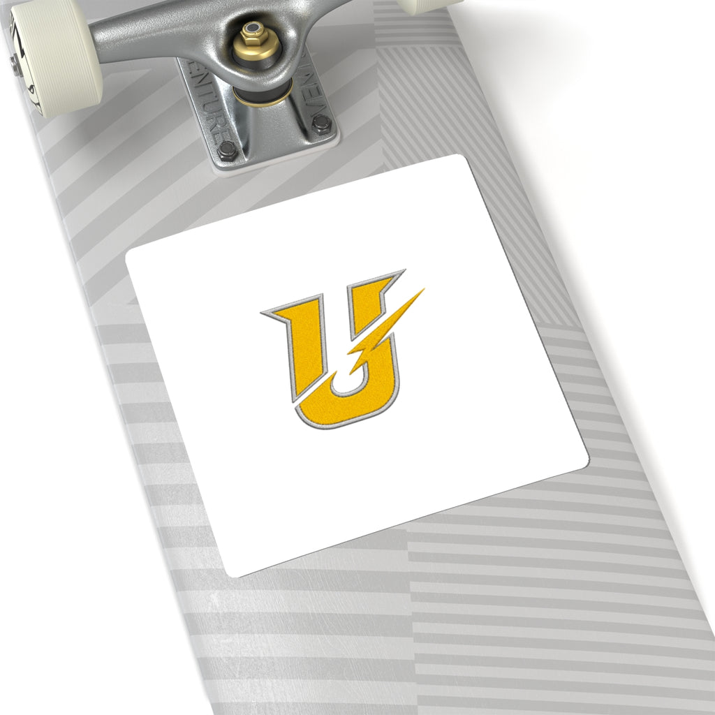 Gold Lightning U Sticker — Sports Team Logo Kiss-Cut Vinyl Sticker