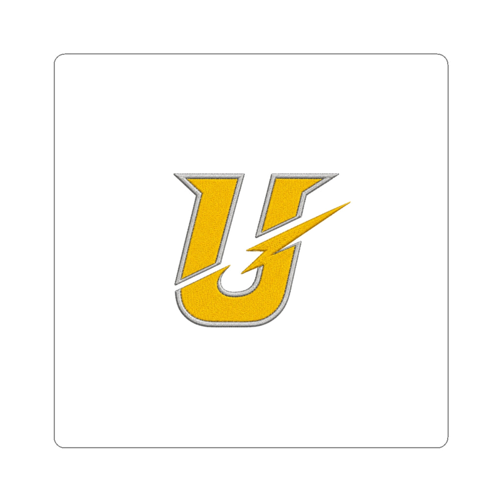 Gold Lightning U Sticker — Sports Team Logo Kiss-Cut Vinyl Sticker