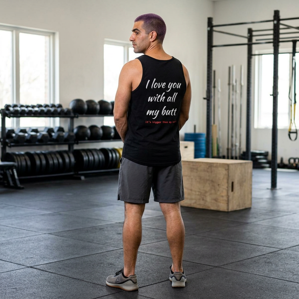 I Love You With All My Butt Tank Top — Funny Women's Cotton Graphic Tank