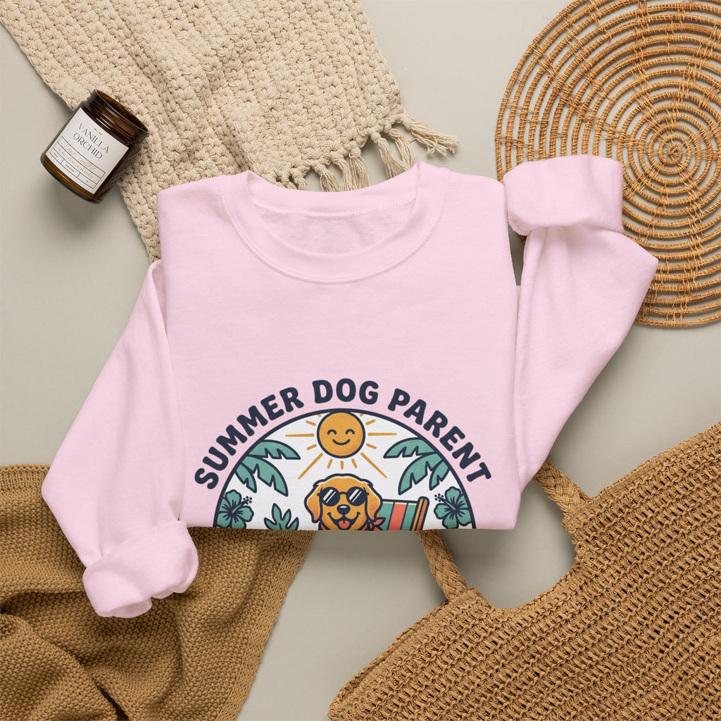 Dog Mom Sweatshirt - "Summer Dog Parent" Cute Beach Pup Crewneck