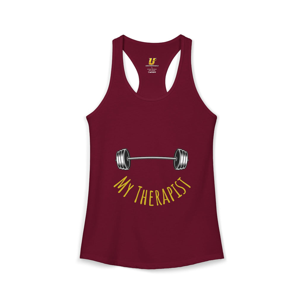 My Therapist Is a Barbell Women's Racerback Gym Tank