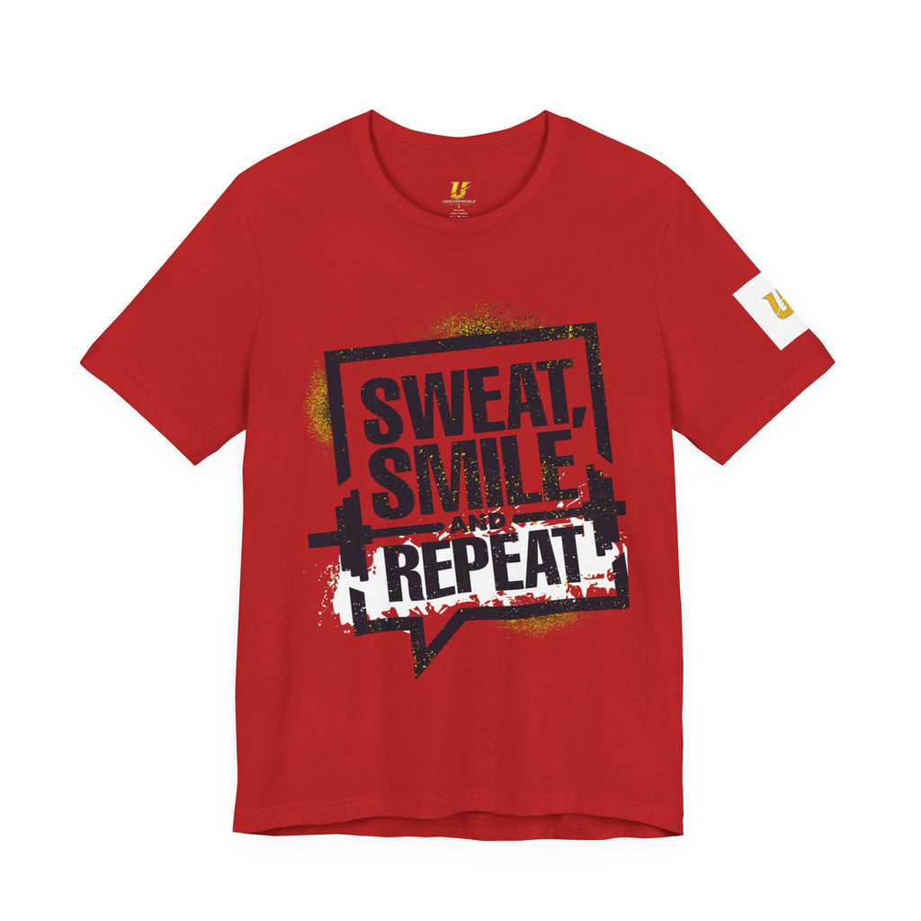 Sweat, Smile and Repeat Tee — Motivational Workout T‑Shirt