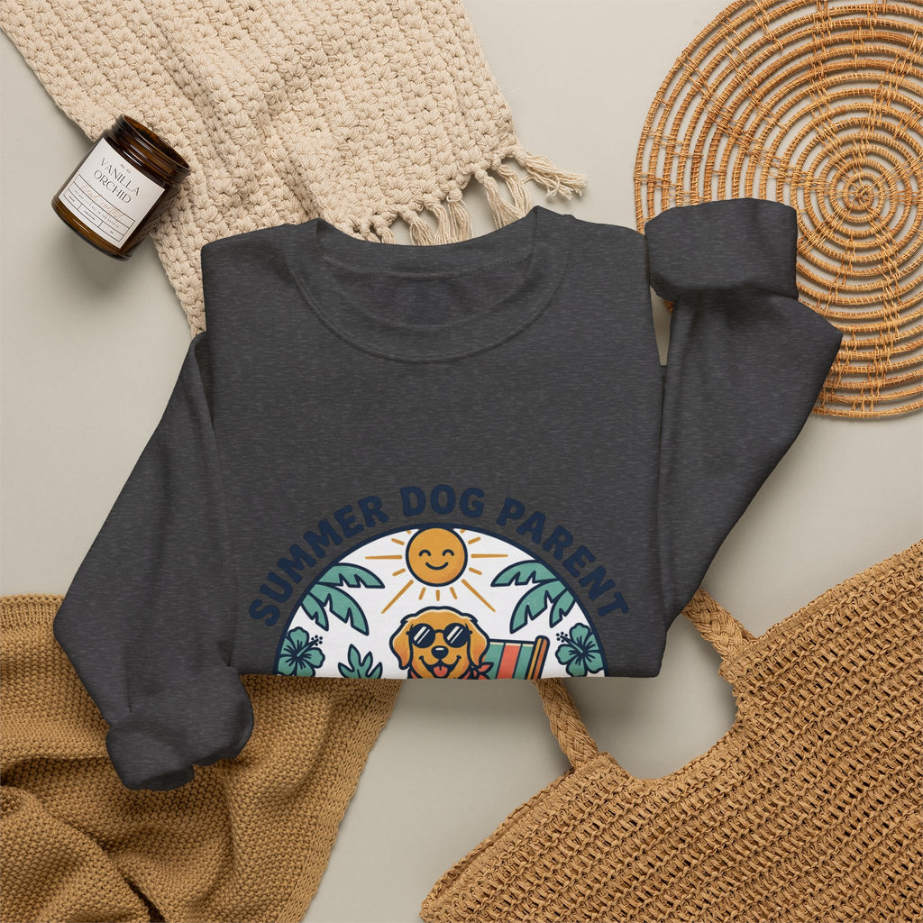Dog Mom Sweatshirt - "Summer Dog Parent" Cute Beach Pup Crewneck