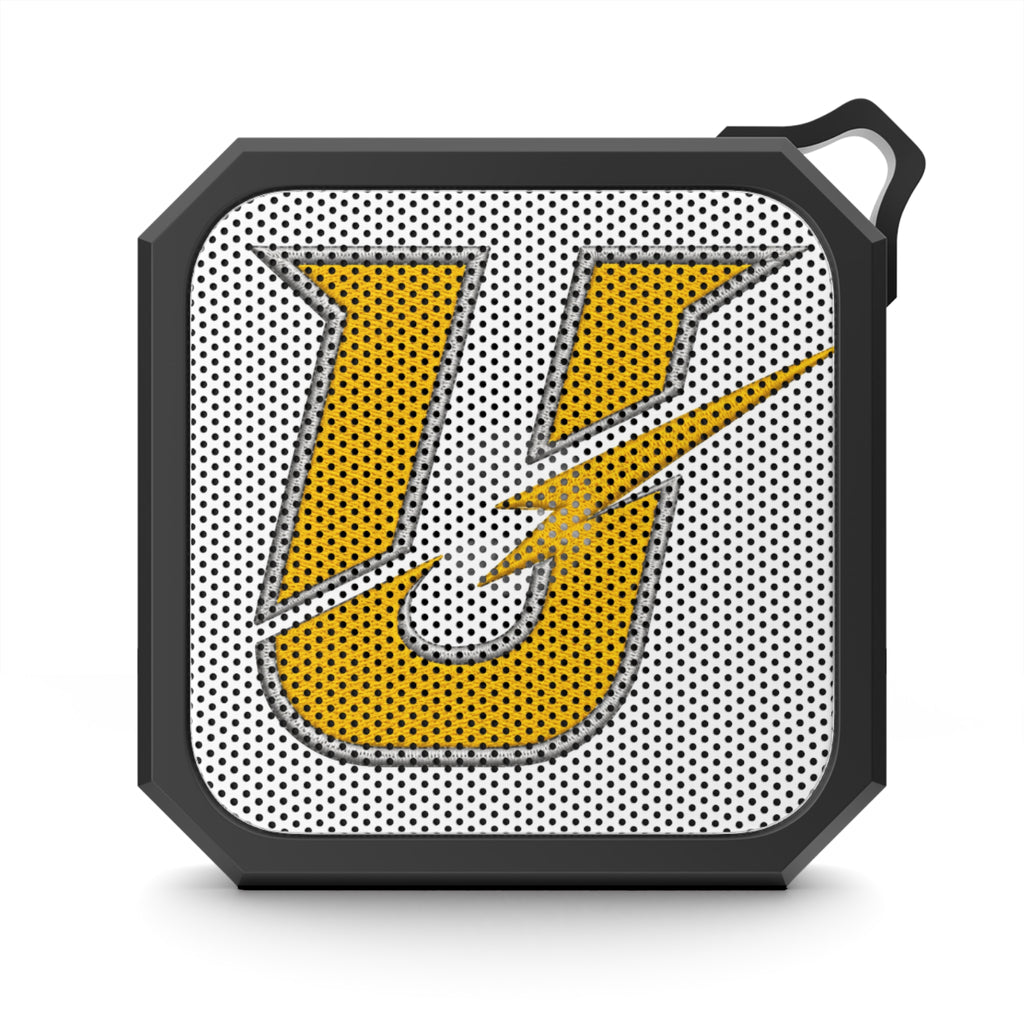 Portable Bluetooth Speaker — Yellow Lightning 'U' Logo Outdoor Speaker