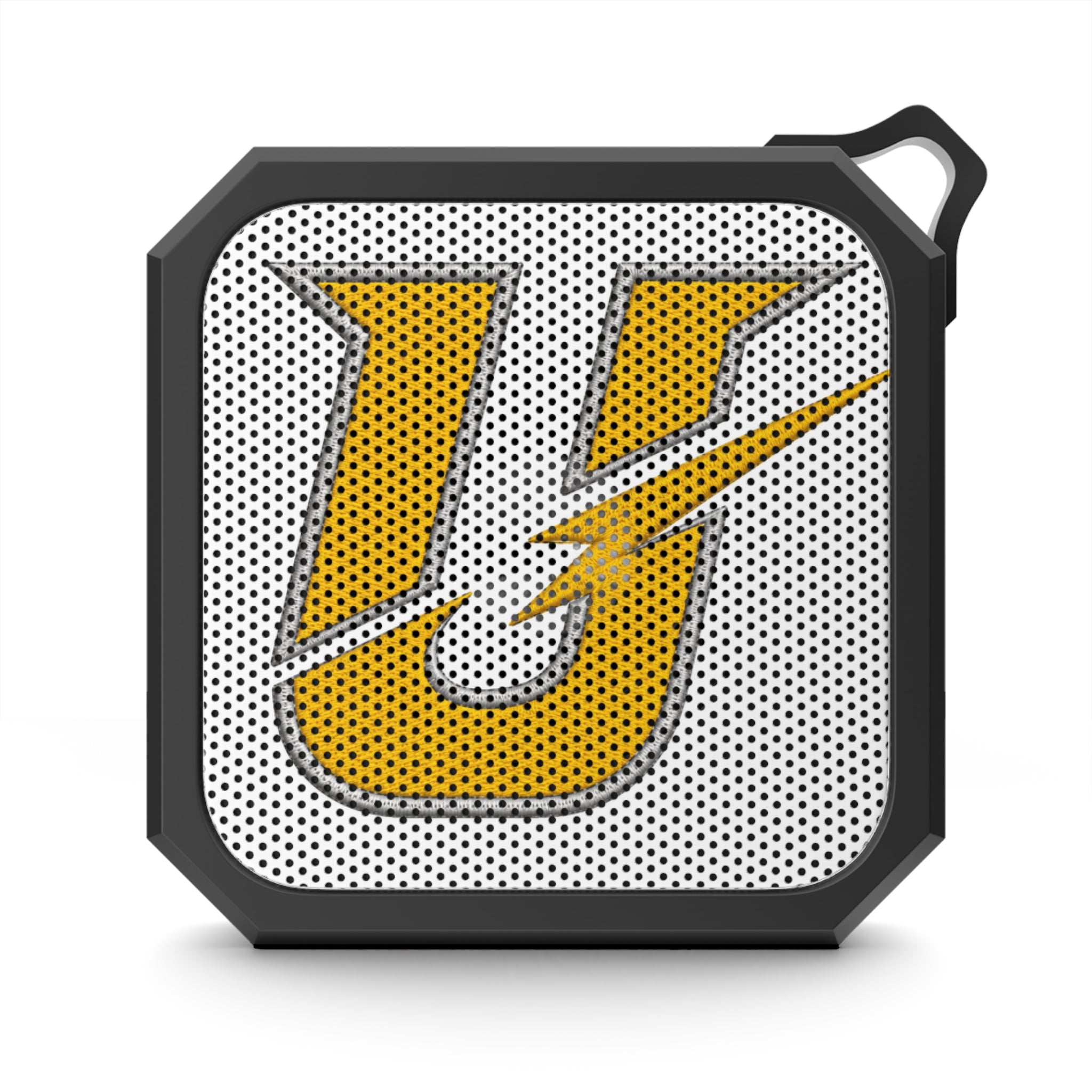 Portable Bluetooth Speaker — Yellow Lightning 'U' Logo Outdoor Speaker