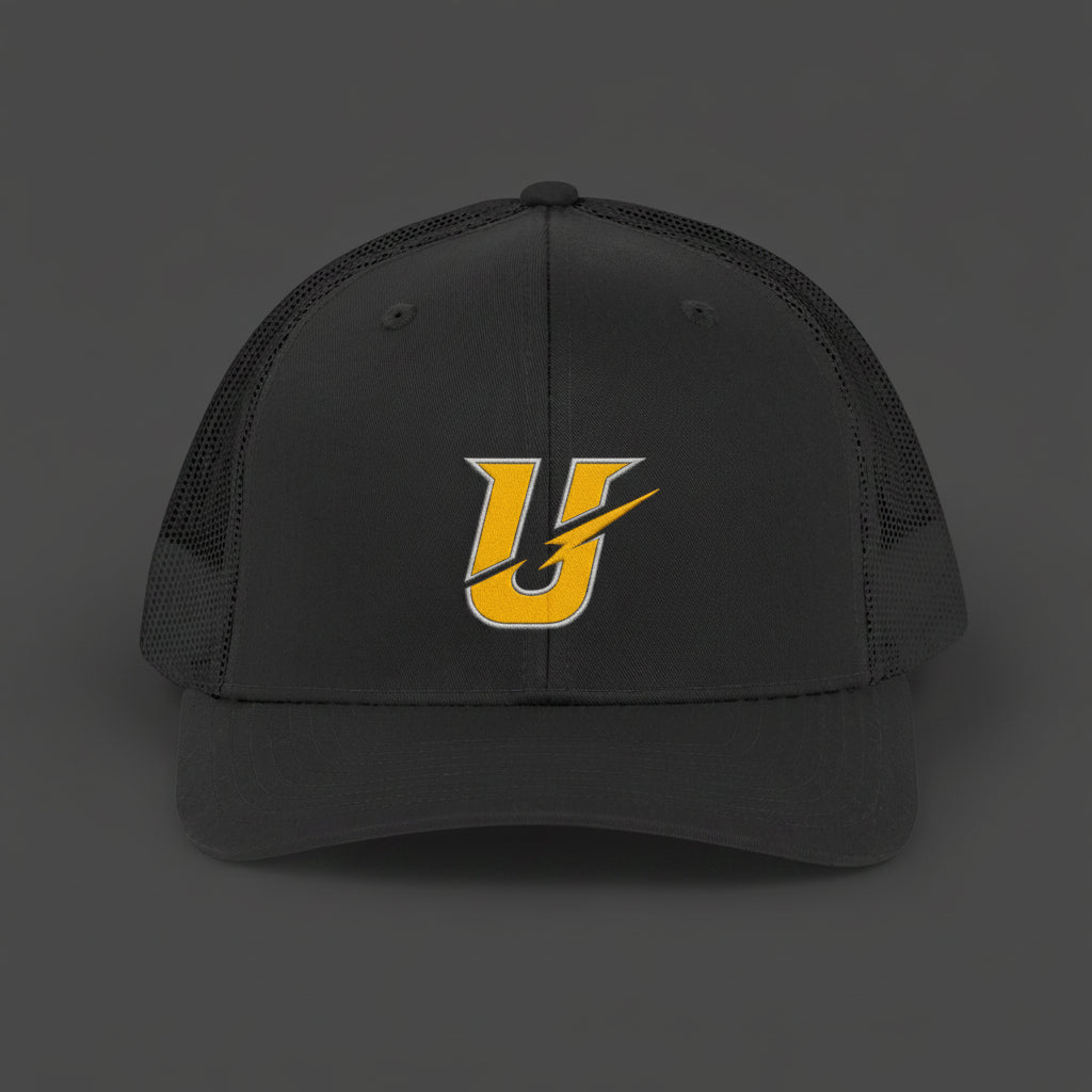Retro Trucker Hat with Yellow Lightning 'U' Patch