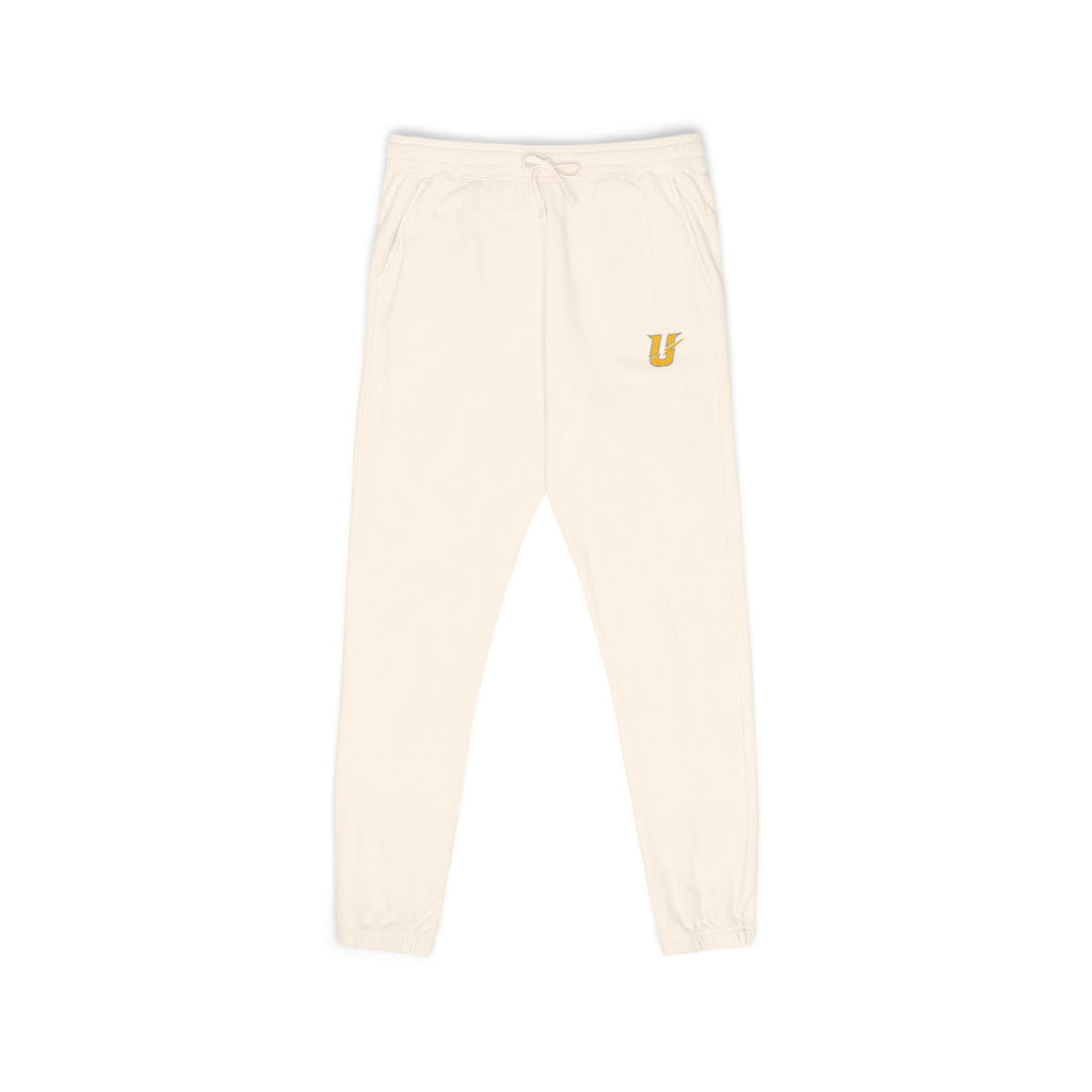 Embroidered Compass Logo Sweatpants — Garment-Dyed Fleece Joggers