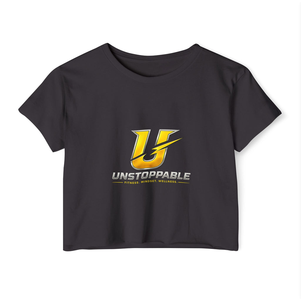 Unstoppable Logo Crop Top — Women's workout Graphic Tee