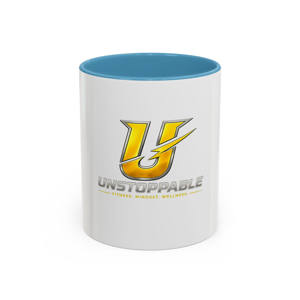 Unstoppable U Logo Accent Coffee Mug — Motivational 11/15oz Tea & Coffee Cup