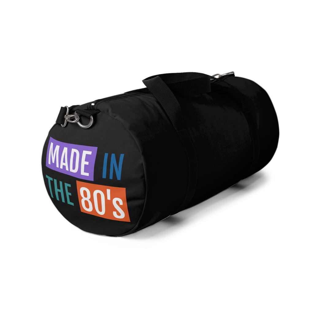 Made In [Place] Black Athletic Duffel Bag — Spacious Weekender Gym Travel Tote