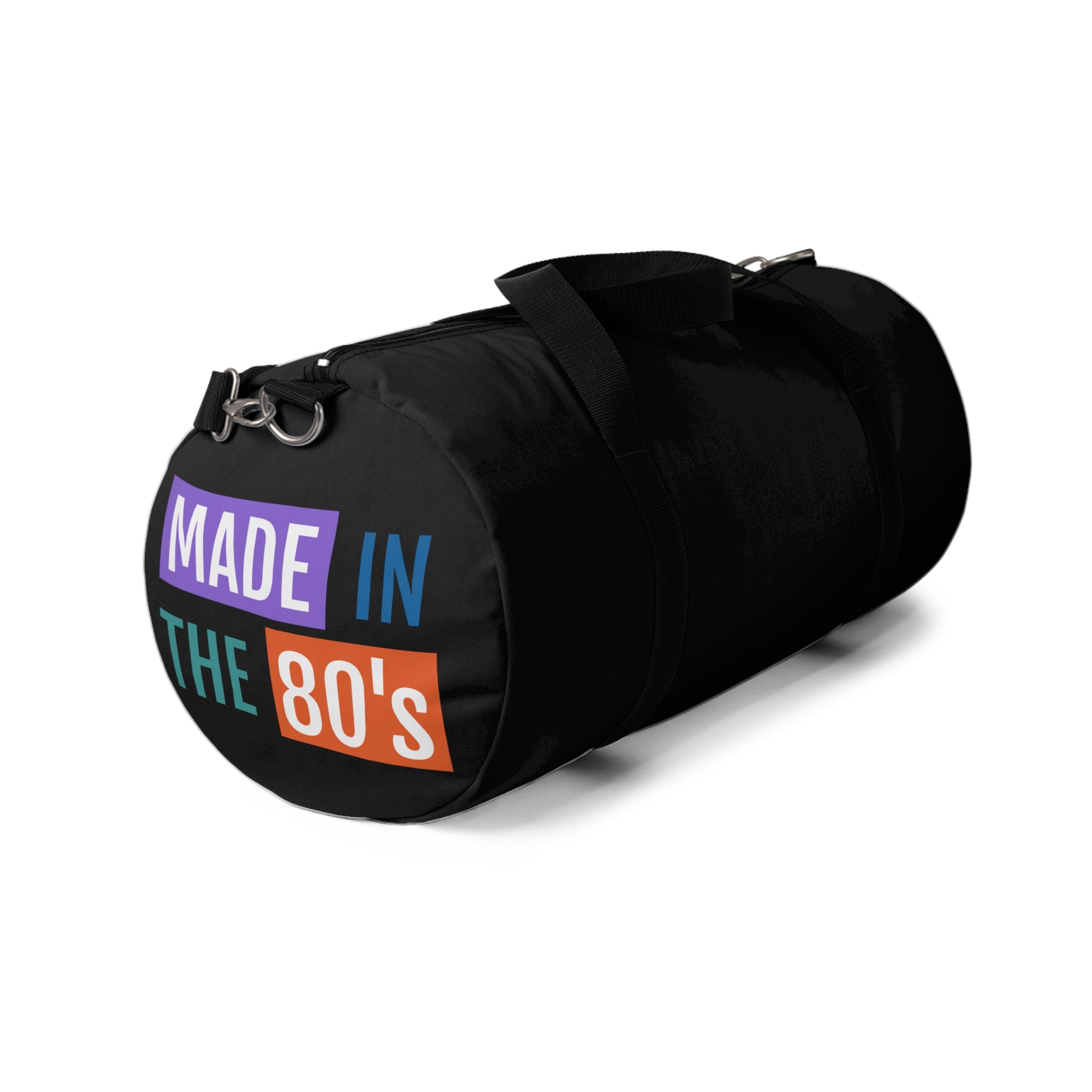 Made In [Place] Black Athletic Duffel Bag — Spacious Weekender Gym Travel Tote