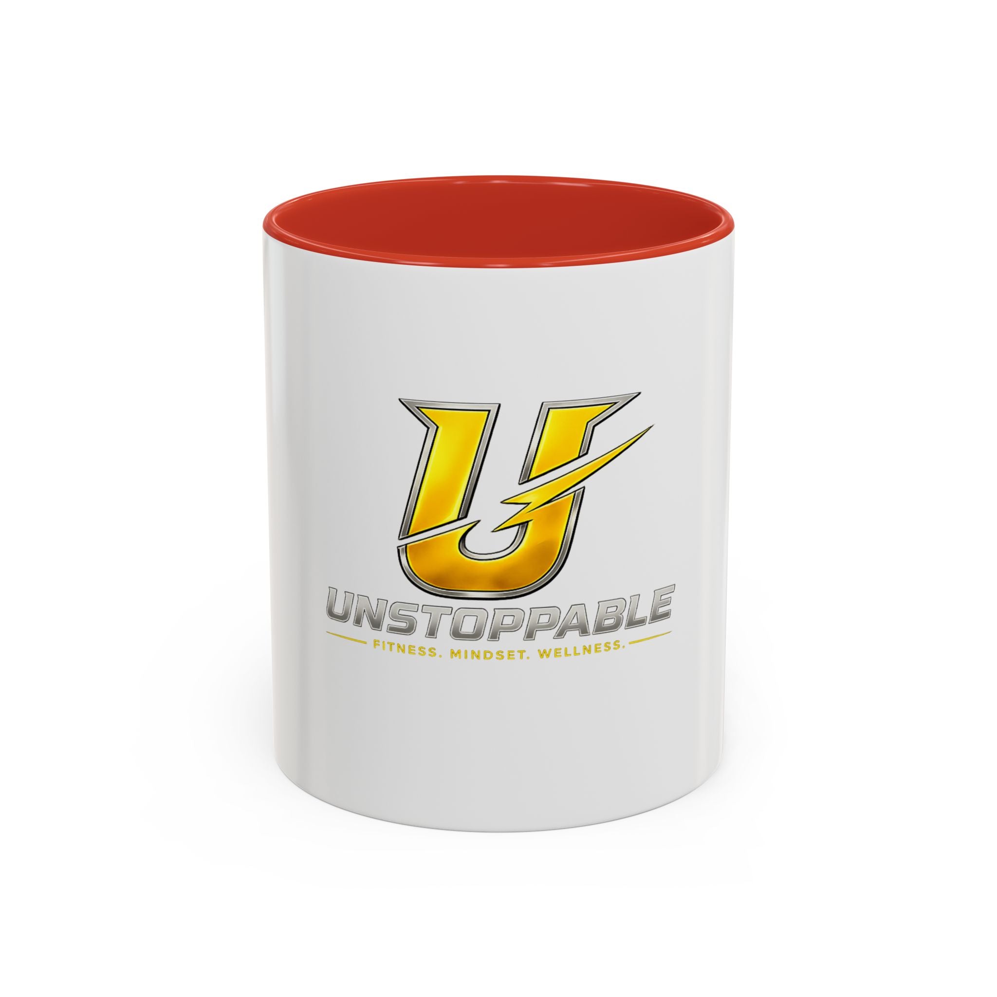Unstoppable U Logo Accent Coffee Mug — Motivational 11/15oz Tea & Coffee Cup