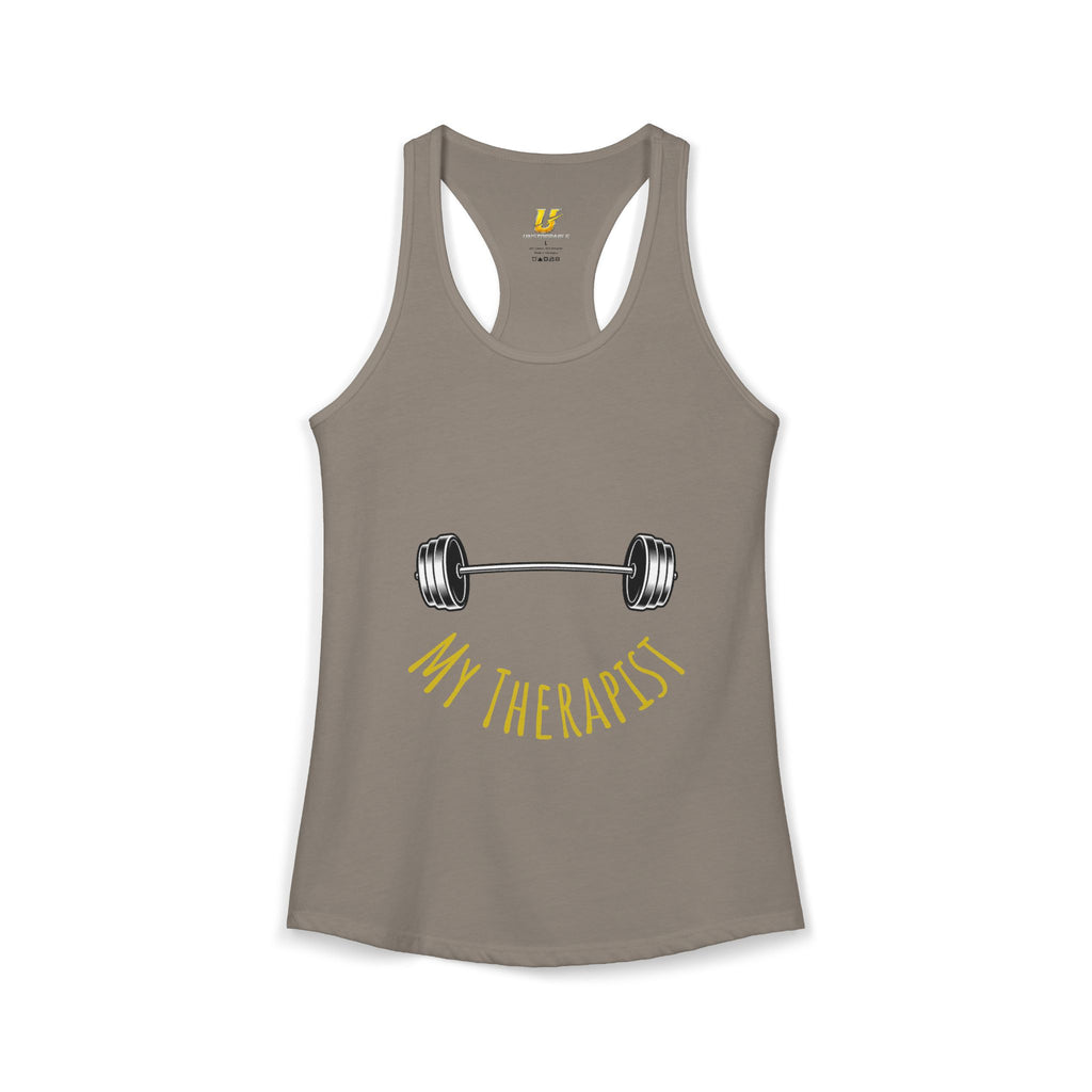 My Therapist Is a Barbell Women's Racerback Gym Tank