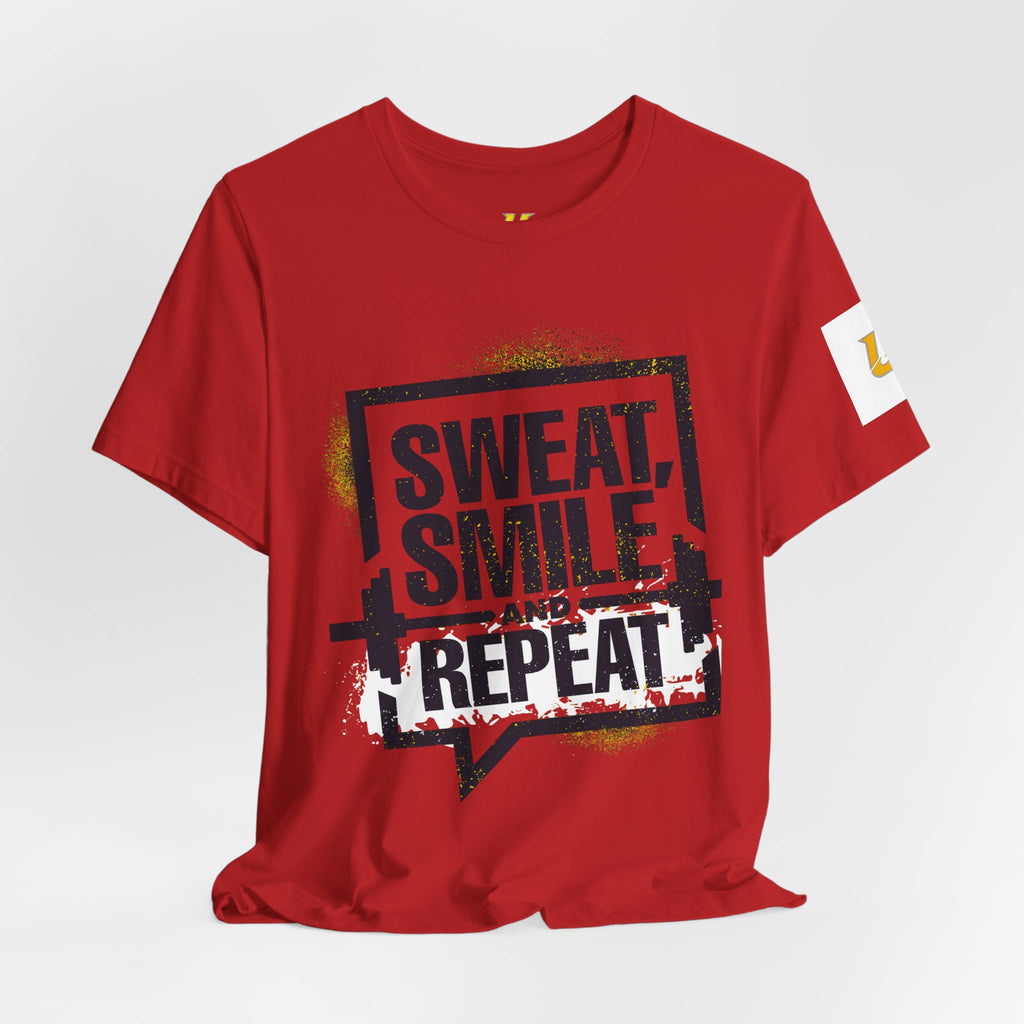 Sweat, Smile and Repeat Tee — Motivational Workout T‑Shirt