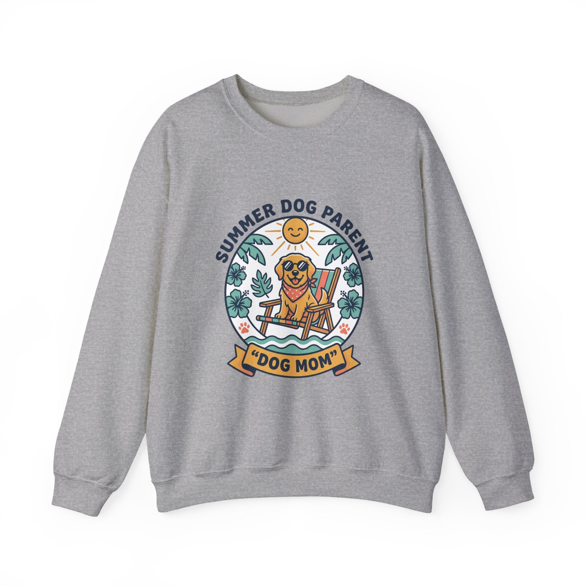 Dog Mom Sweatshirt - "Summer Dog Parent" Cute Beach Pup Crewneck