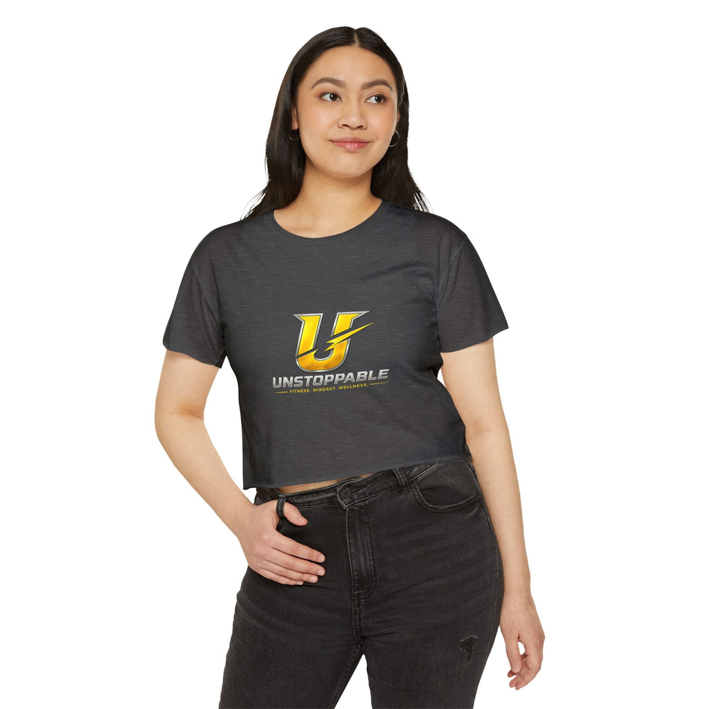 Unstoppable Logo Crop Top — Women's workout Graphic Tee