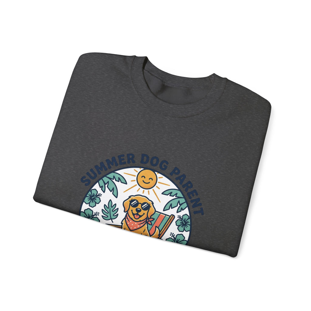 Dog Mom Sweatshirt - "Summer Dog Parent" Cute Beach Pup Crewneck