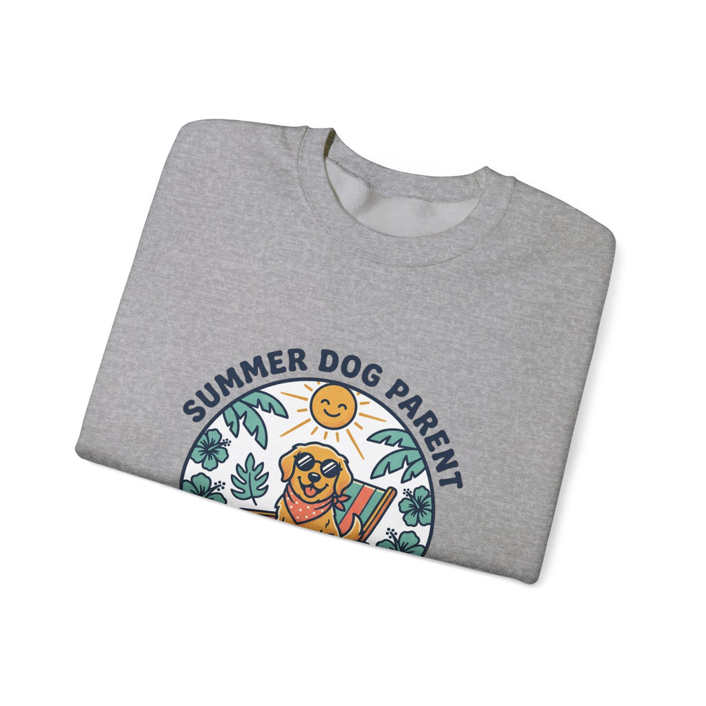 Dog Mom Sweatshirt - "Summer Dog Parent" Cute Beach Pup Crewneck