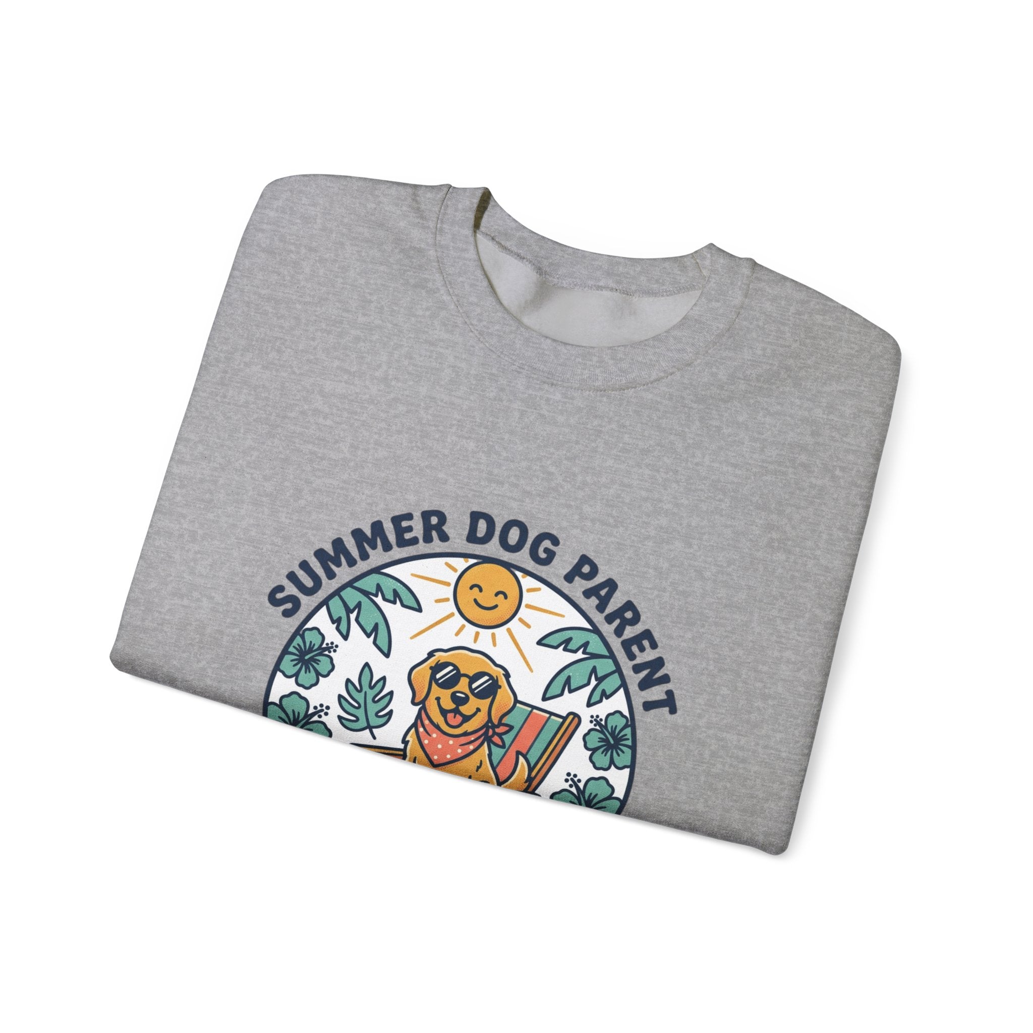 Dog Mom Sweatshirt - "Summer Dog Parent" Cute Beach Pup Crewneck
